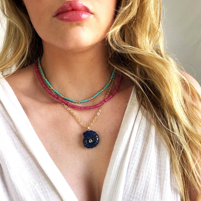 Fuchsia Beaded Necklace