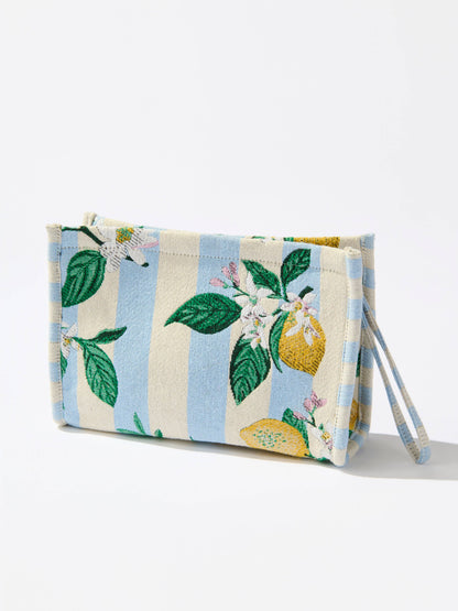 Jacquard Lemon Stripe Pouch