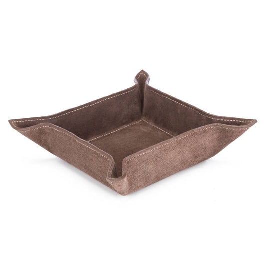 Brown Suede Valet Tray