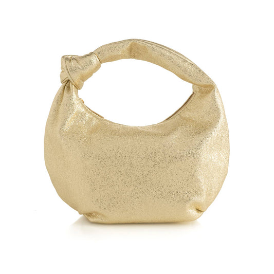 Gold Knotted Metallic Top Handle Bag