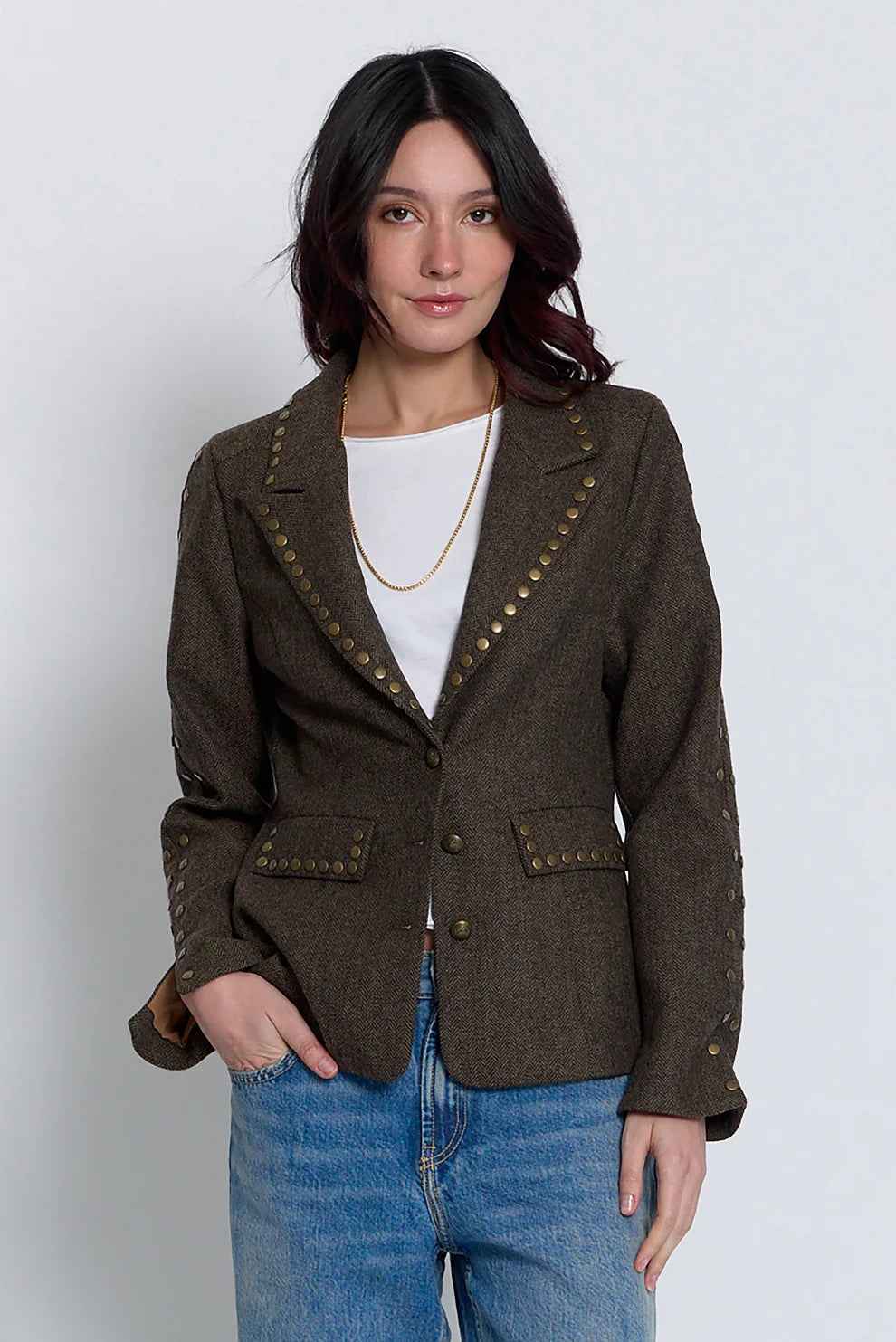 Chocolate Studded Felix Jacket