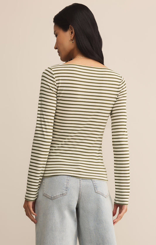 Green Pristine Striped Tee