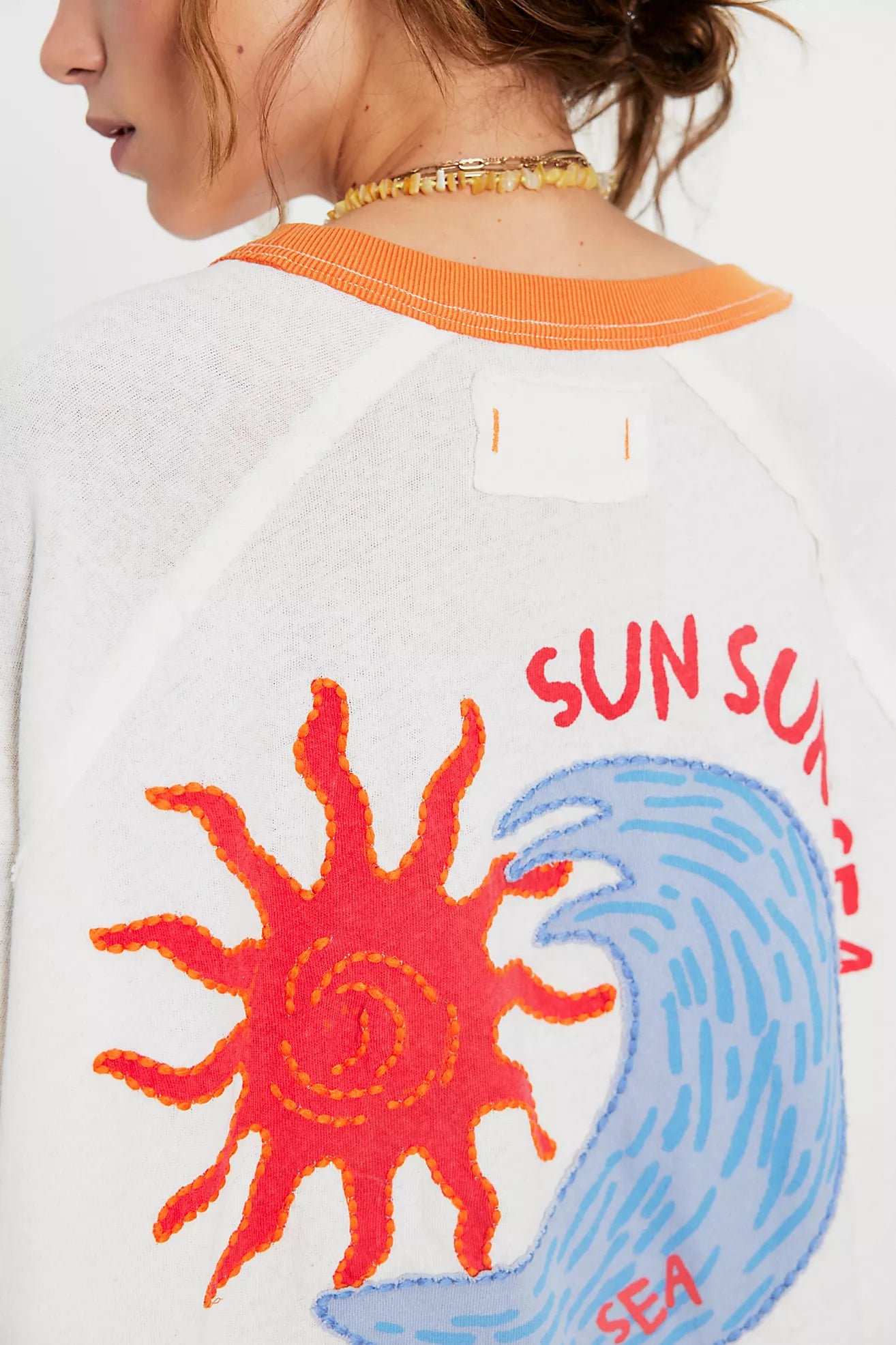 Guilia Ringer Embroidered Tee - Summer Cream Combo