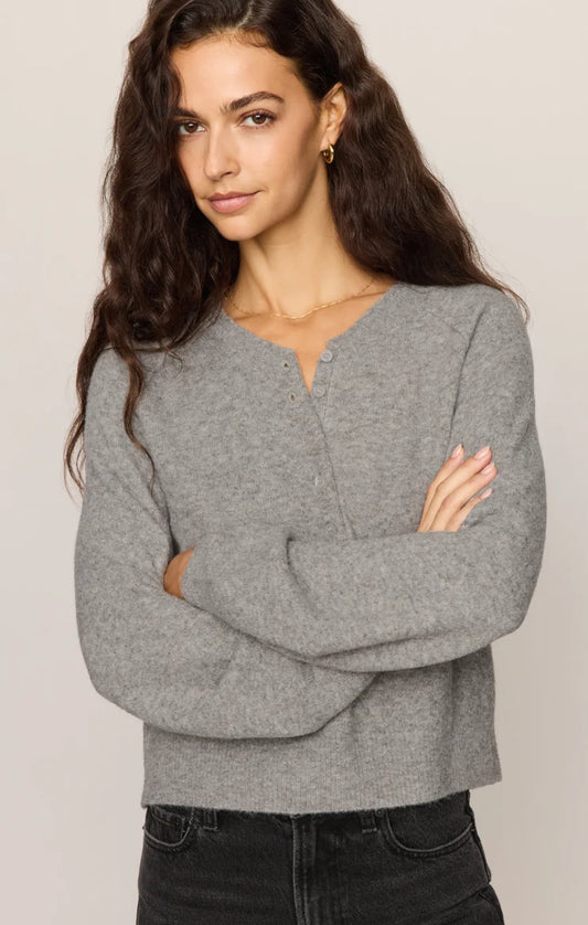 Heather Grey Westmont Henley Sweater