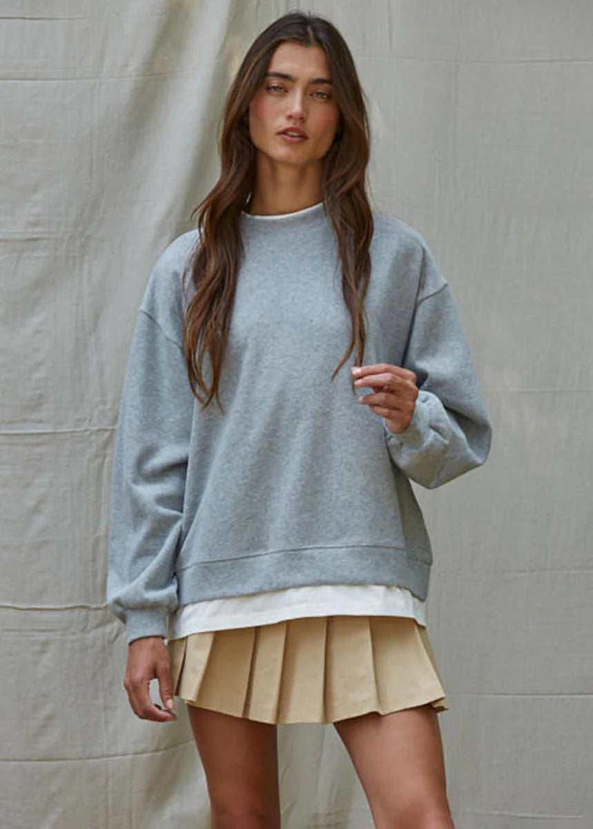 Grey Twofer Sweatshirt