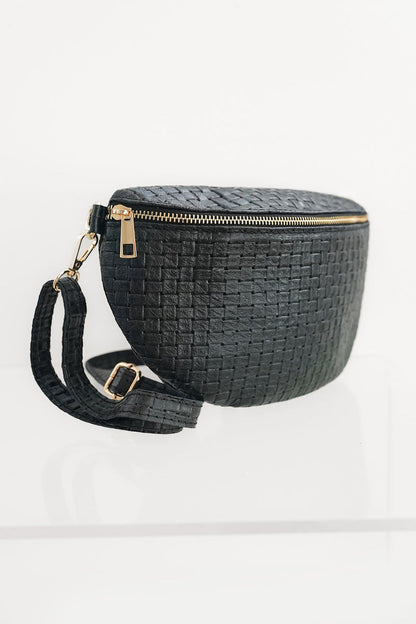 Black Woven Crossbody