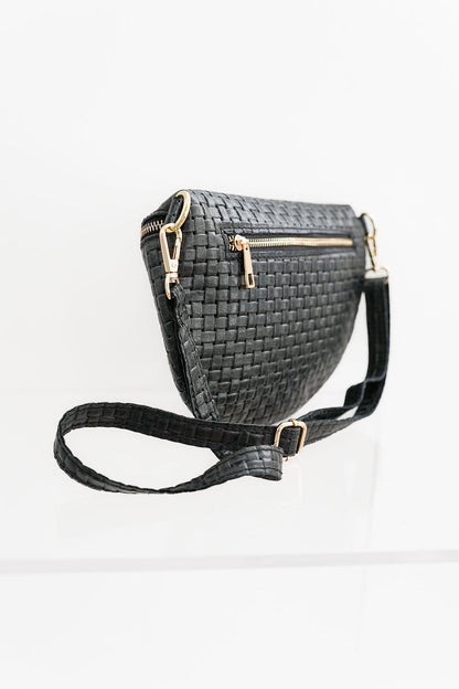 Black Woven Crossbody