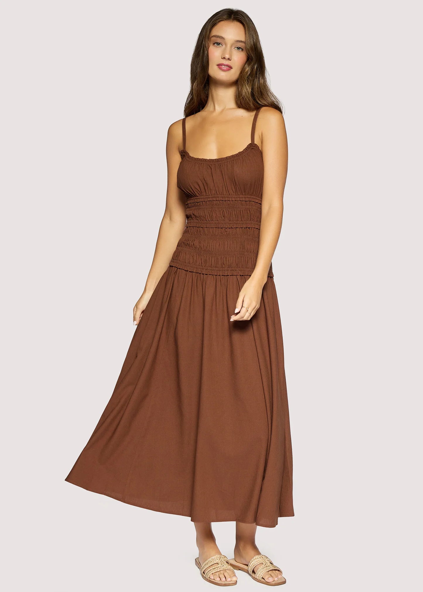 Inez Maxi Dress - Brown