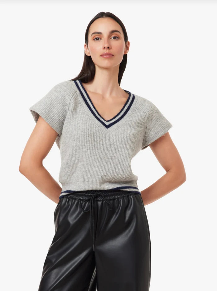 Heather Grey Ribbed Sweater Vest