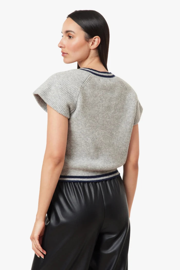 Heather Grey Ribbed Sweater Vest