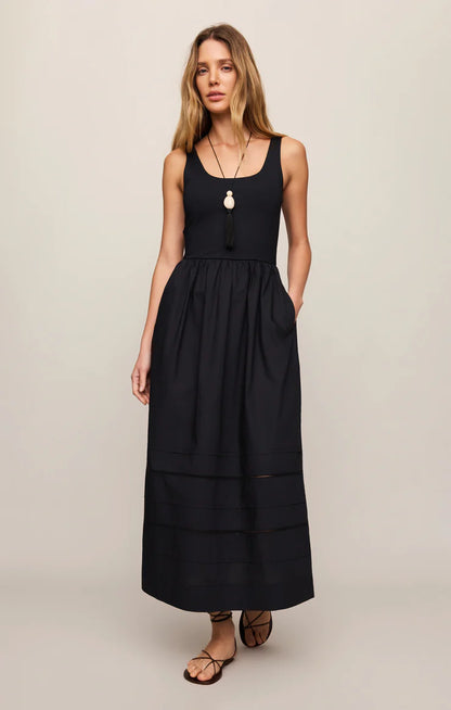 Black Johanna Midi Dress