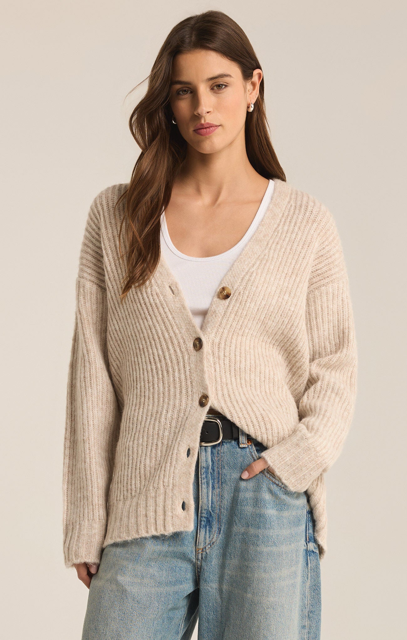 Josie Oatmeal Cozy Cardigan