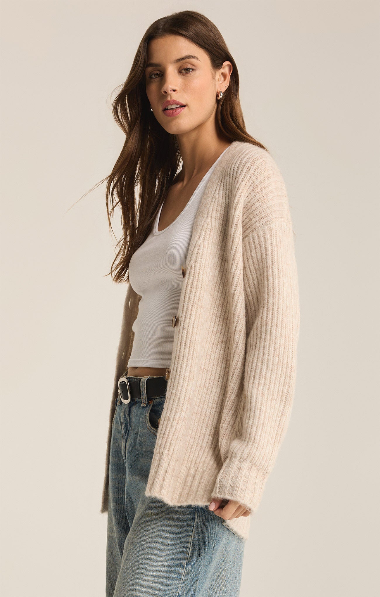 Josie Oatmeal Cozy Cardigan