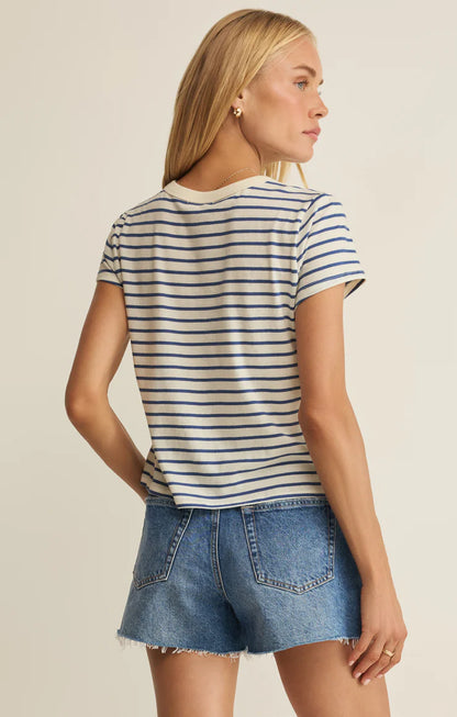 Junie Striped Tee - Navy