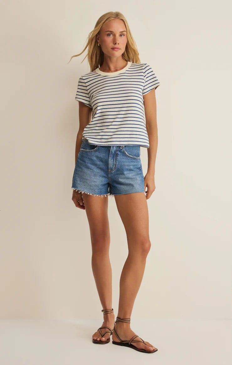 Junie Striped Tee - Navy