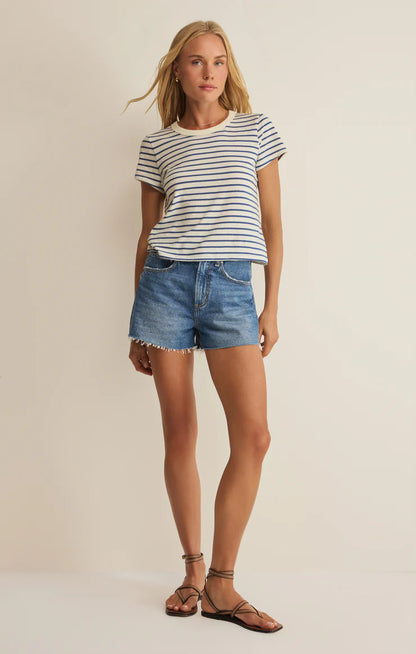 Junie Striped Tee - Navy