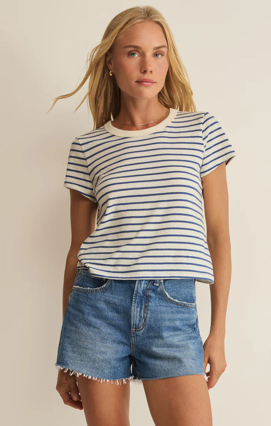Junie Striped Tee - Navy