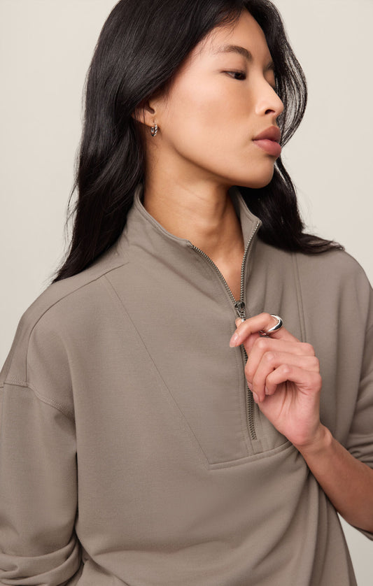 Wild Mushroom Gate Check Modal Sweatshirt