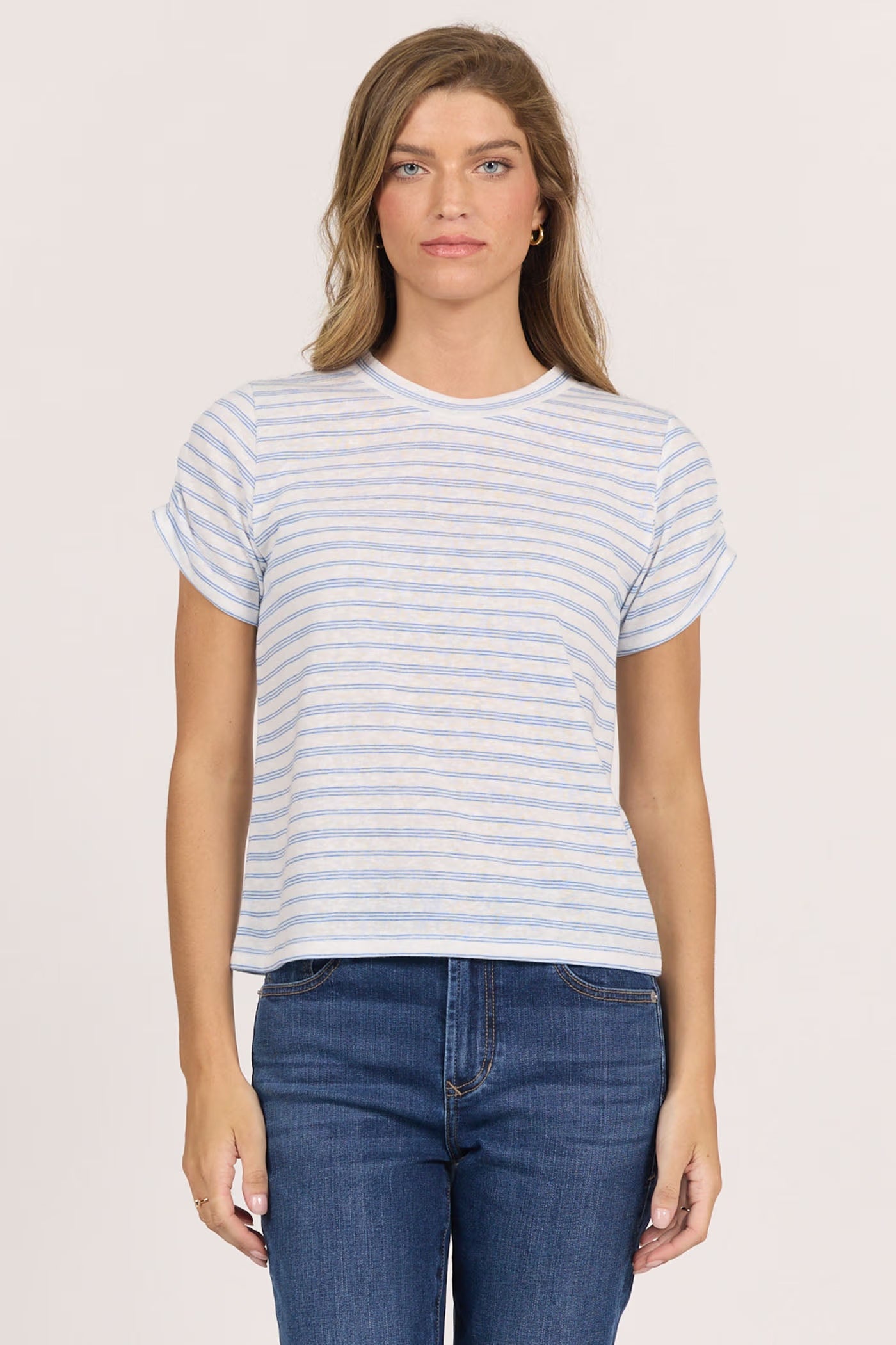 Kaira Tee - Cobalt Stripe