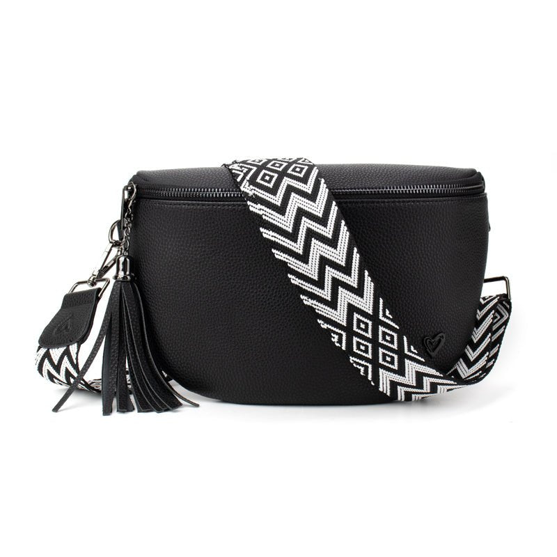 Black Kimberley Vegan Leather Crossbody