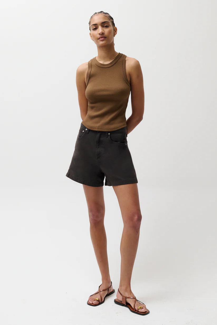 Kimora High Rise Linen Short - Black