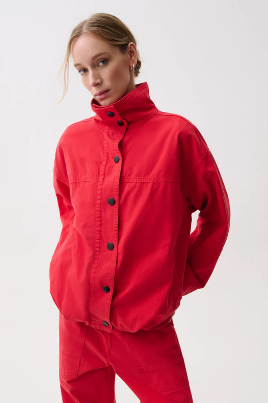 Red Liberty Funnel Neck Jacket
