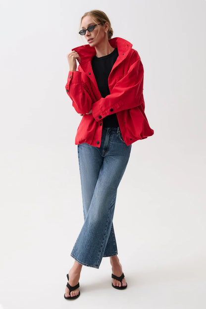 Red Liberty Funnel Neck Jacket
