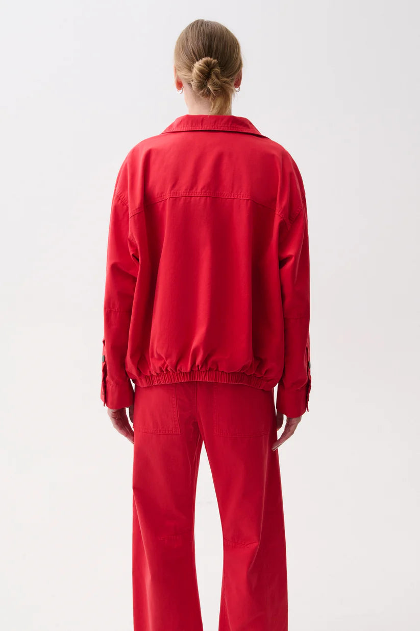 Red Liberty Funnel Neck Jacket