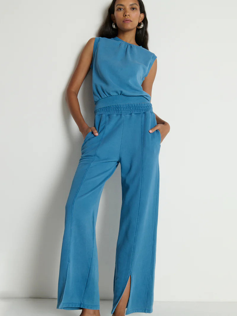 Lincoln Front Slit Knit Pant - Indigo
