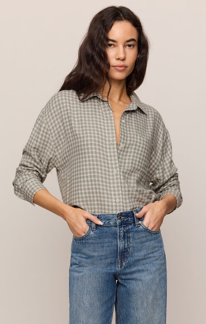 Emerald Cove River Plaid Button Up