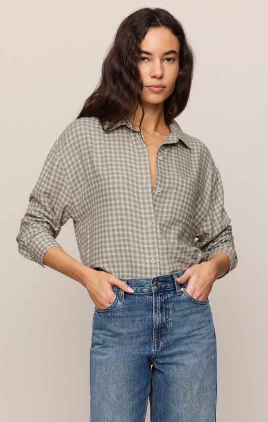 Emerald Cove River Plaid Button Up