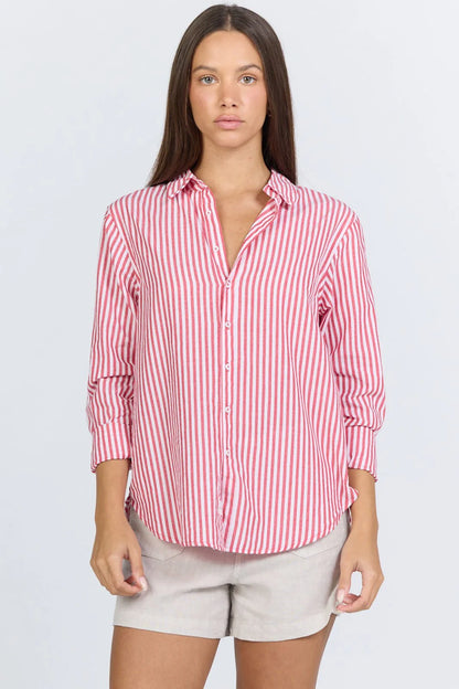 Lolita Button Down - Salsa Stripe