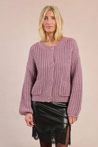 Mauve Knitted Cardigan