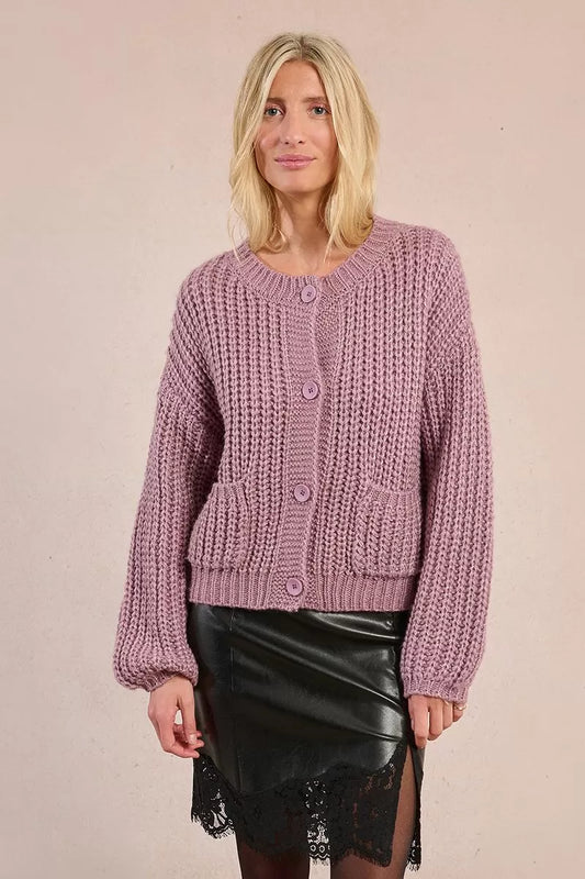 Mauve Knitted Cardigan