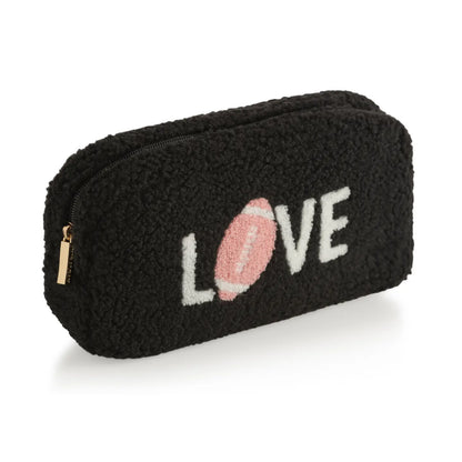 "Love" Sherpa Zip Pouch