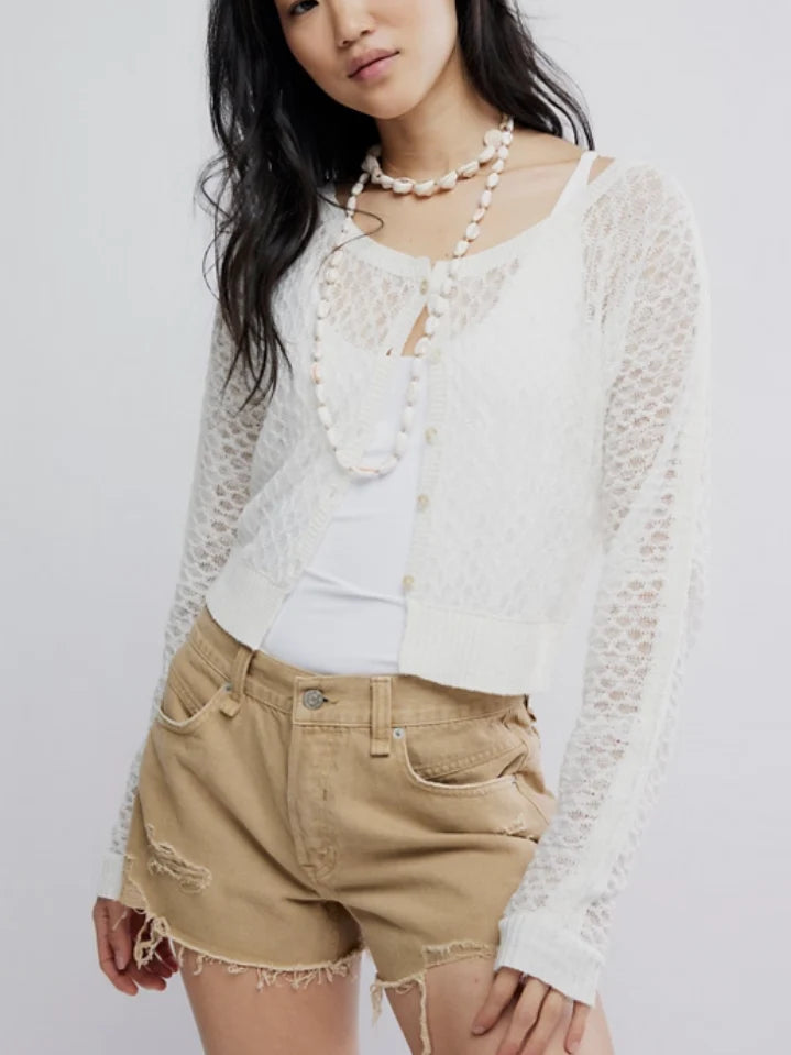 Maris Fine Gauge Cardi - Clean Ivory
