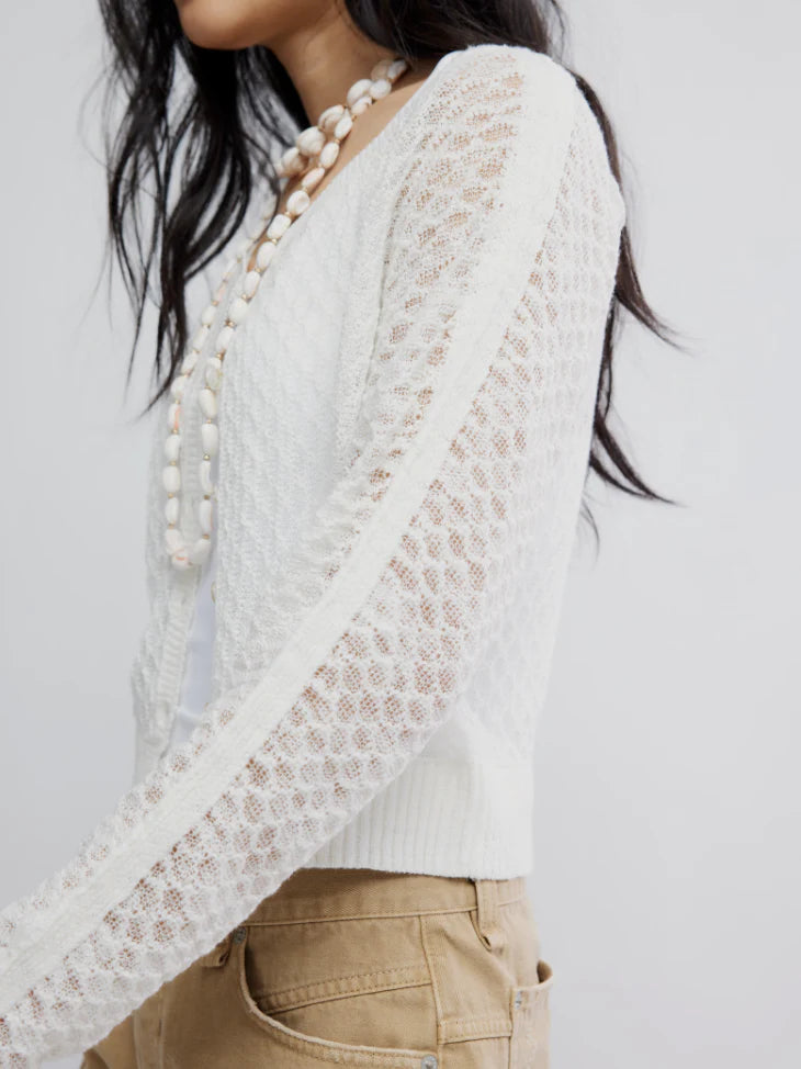 Maris Fine Gauge Cardi - Clean Ivory