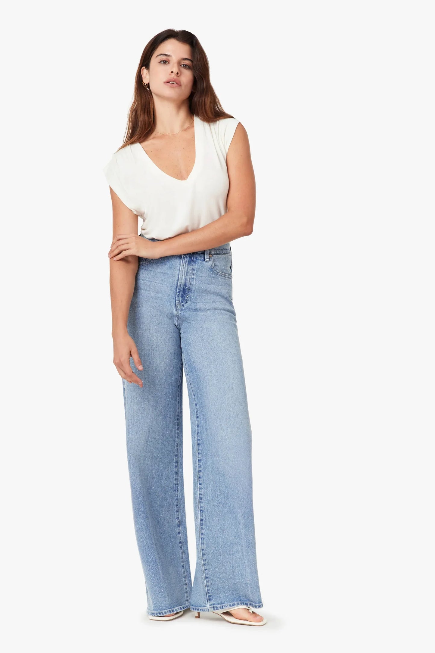 Gemma Micro Stud Wide Leg Slouch