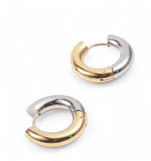 Mixed Metal Hoop Earring