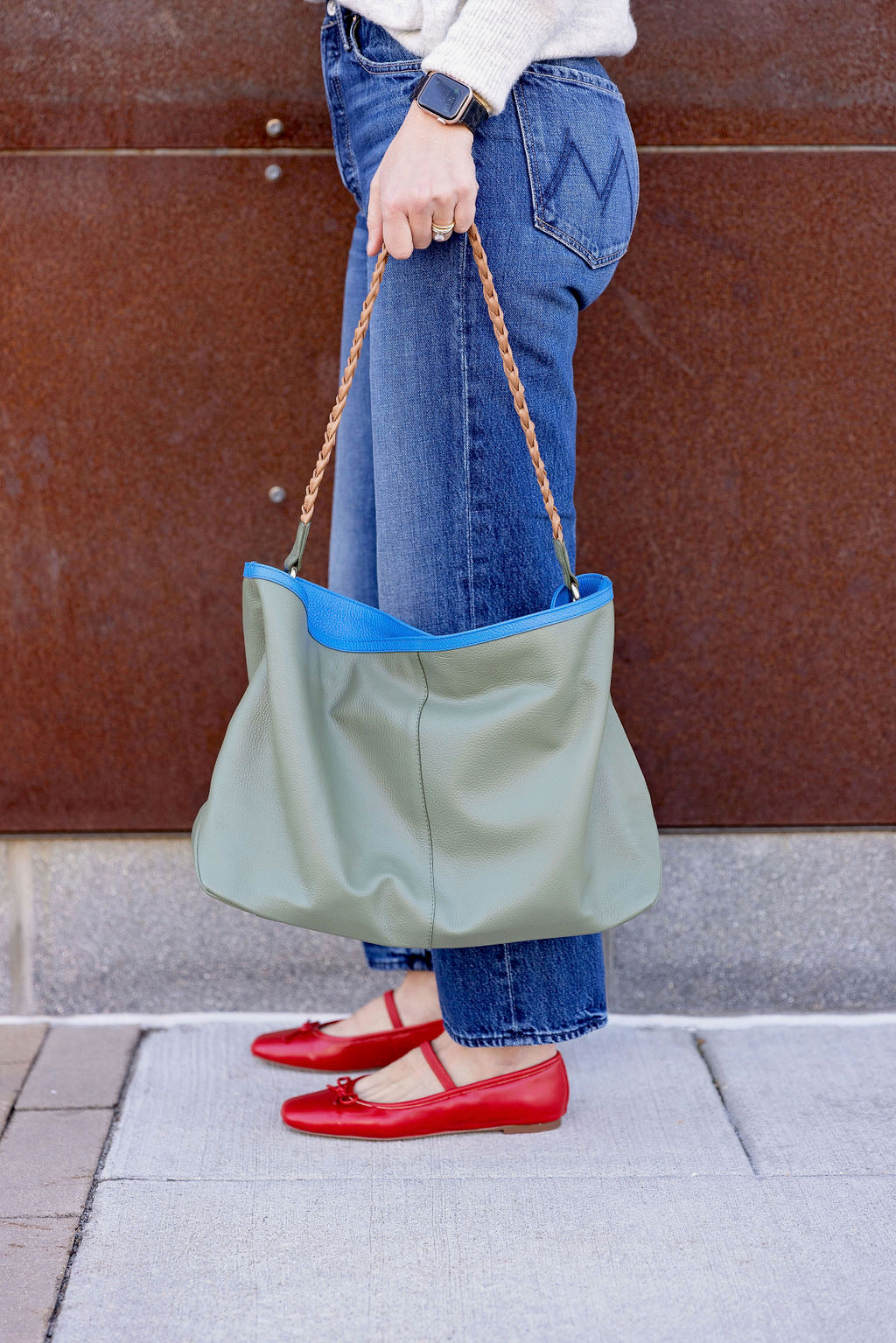 Olive Slouchy Tote