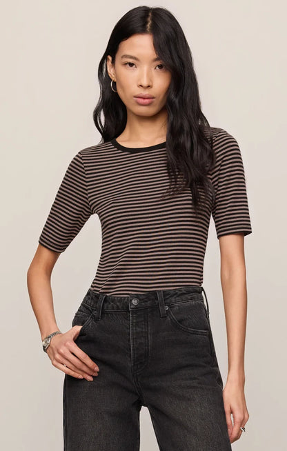 Wild Mushroom Striped Freida Tee
