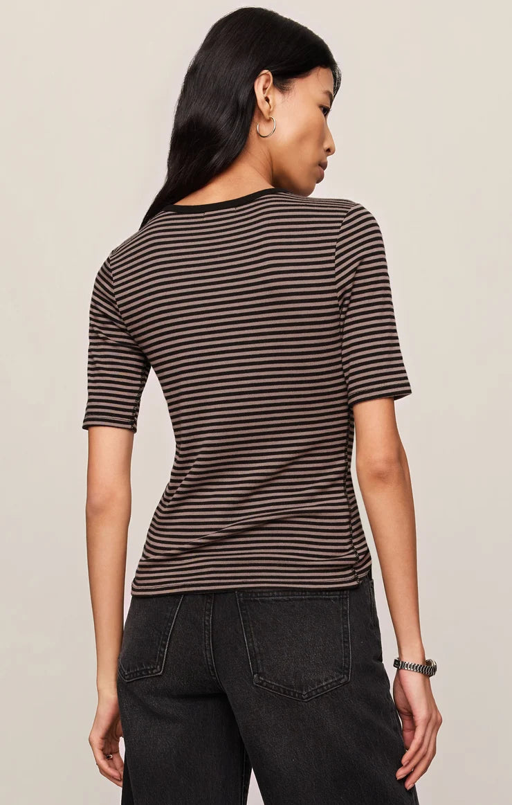 Wild Mushroom Striped Freida Tee