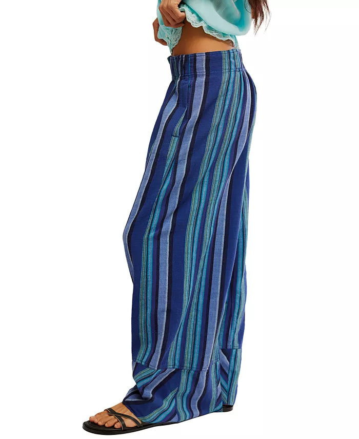 Days End Linen Stripe Pant - Navy Combo