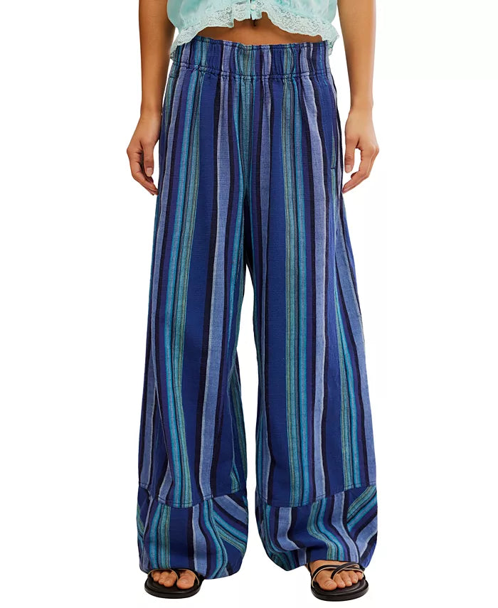 Days End Linen Stripe Pant - Navy Combo