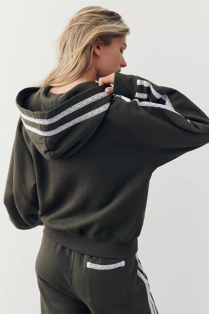 Dark Olive Cropped Hoodie