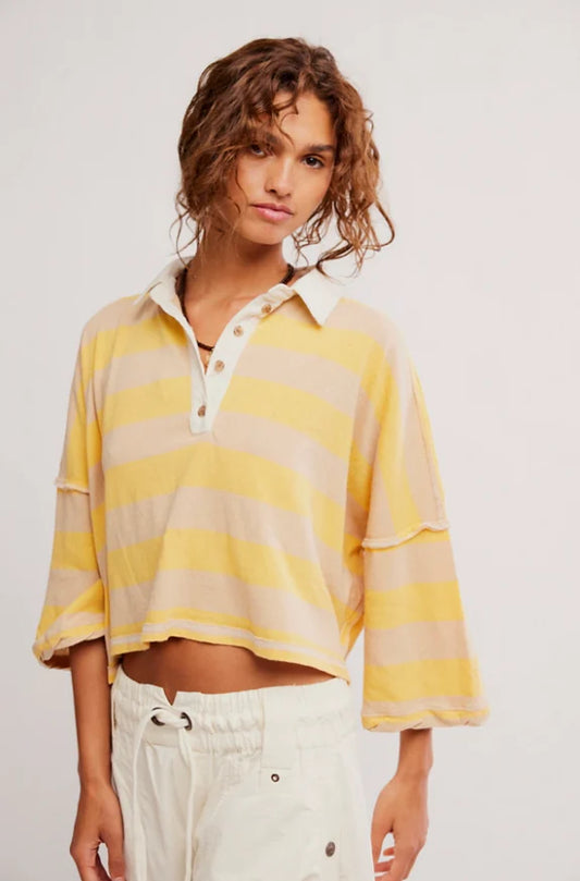Auggie Tee -Oat Latte / Yellow