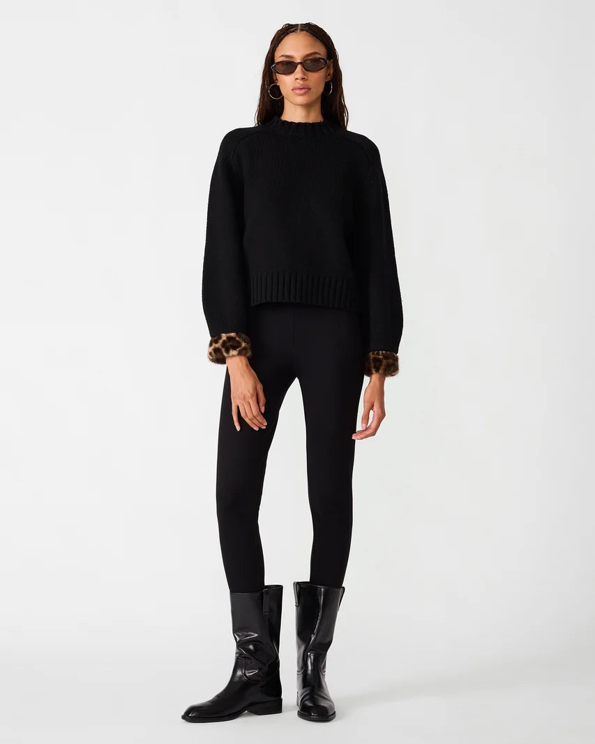 Black Leopard Cuff Orion Sweater