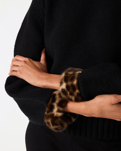 Black Leopard Cuff Orion Sweater