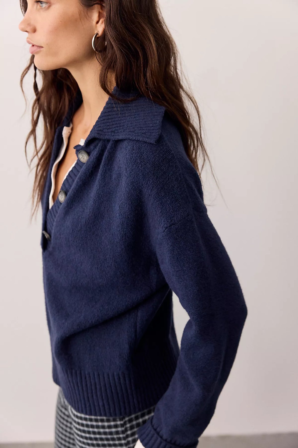Navy Trading Up Polo Sweater