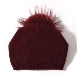 Wine Beanie Hat With Removable Pom Pom